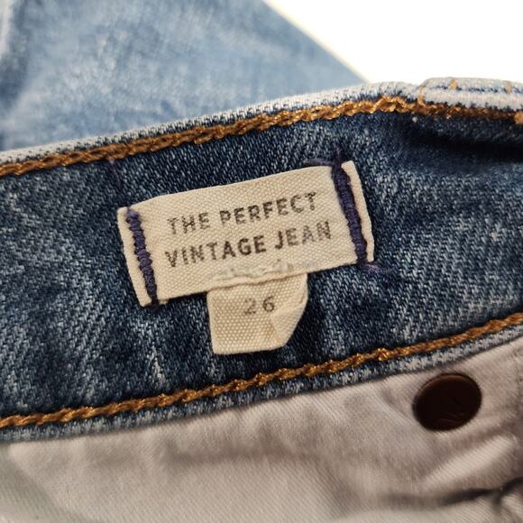 Madewell Perfect Vintage Jean in Mobridge Wash High Rise Tapered Stretch Size 26 - Picture 8 of 10